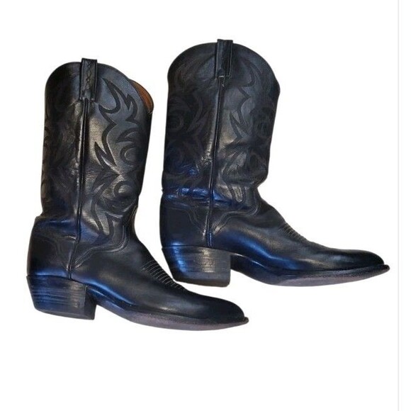 El Dorado Vintage Black Leather Cowboy Boots Mens Sz 10 ½ main image 14